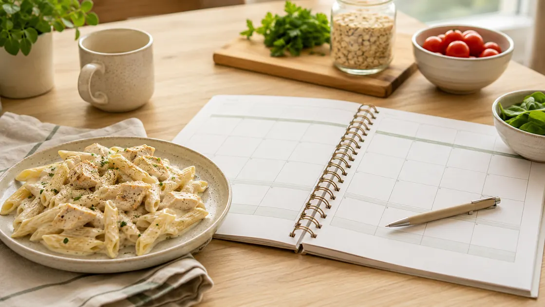 Planificación semanal de comidas con una comida preparada